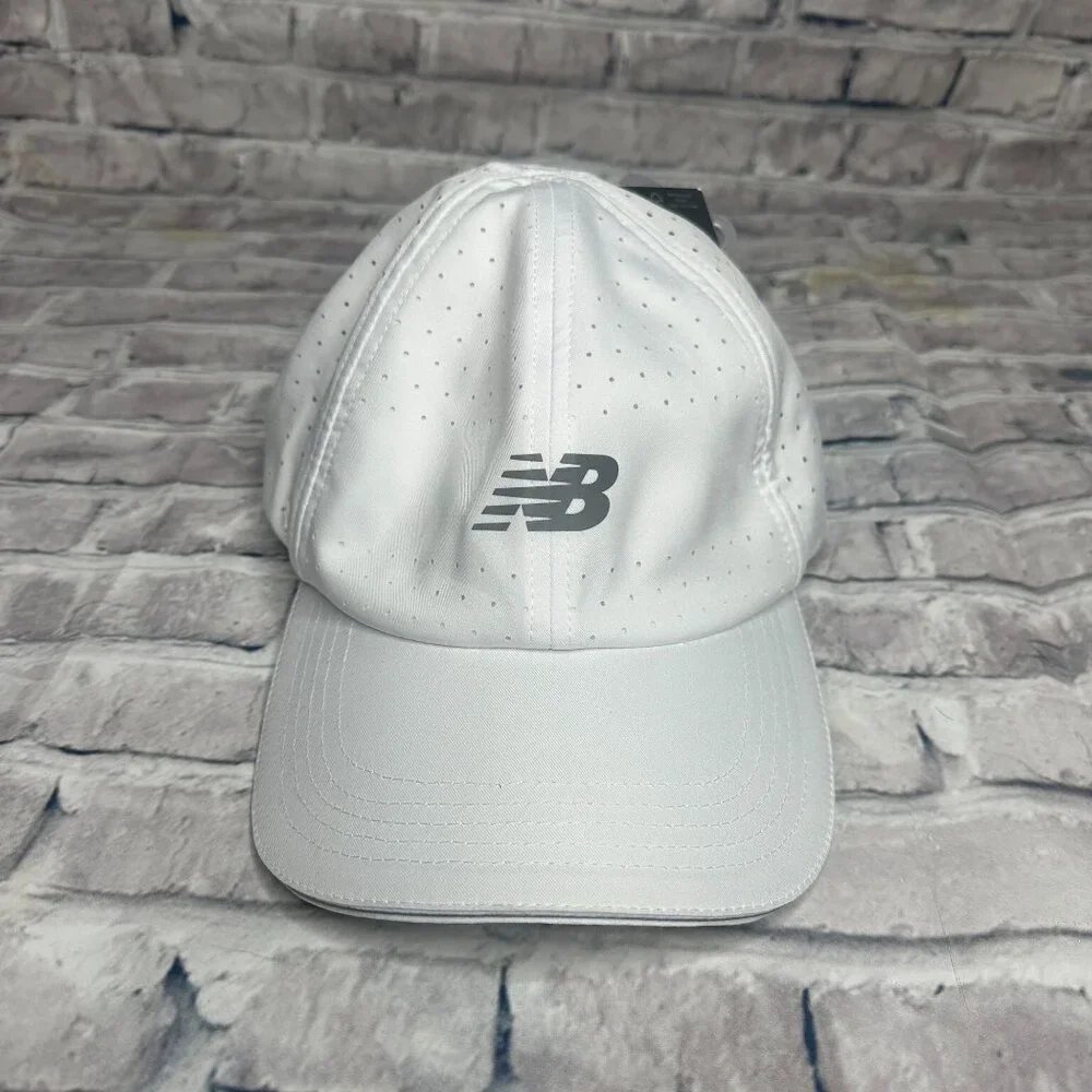 NWT New Balance Men's 6 Panel Pro Run Hat One Size (WHITE) (LAH41002)